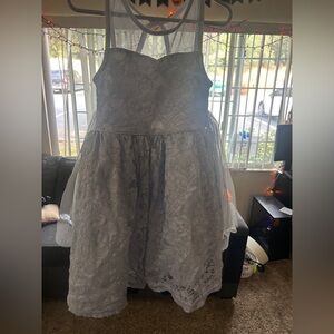 Elegant White Lace Kids Formal Dress